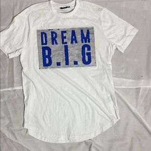 Sean John White Tee with Blue Graphic
